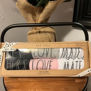 Rae Dunn His/Hers  6 Pack Ankle Socks New